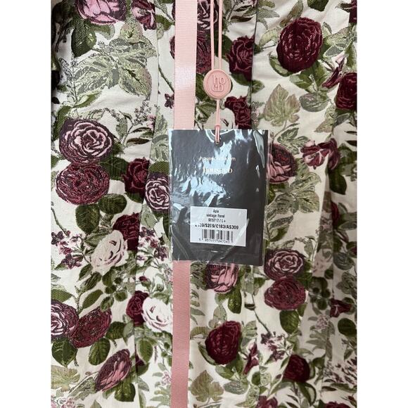 HOUSE OF CB 'Azie' Vintage Floral Jacquard Puff Sleeve Mini Dress NWT XL - Picture 3 of 9